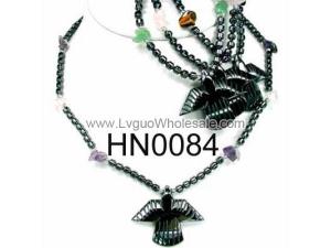 Assorted Colored Semi precious Chip Stone Beads Hematite Bird Beads Stone Chain Choker Fashion Women Necklace